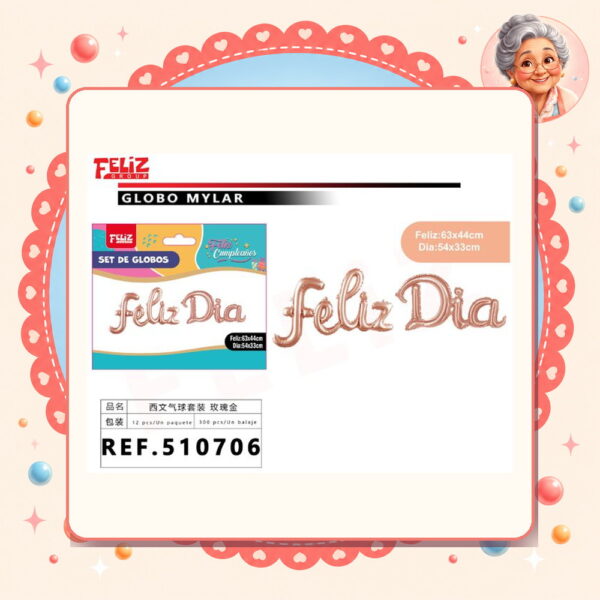 la-icha-04847 Feliz Dia Oro Rosa Feliz Ref. 510706