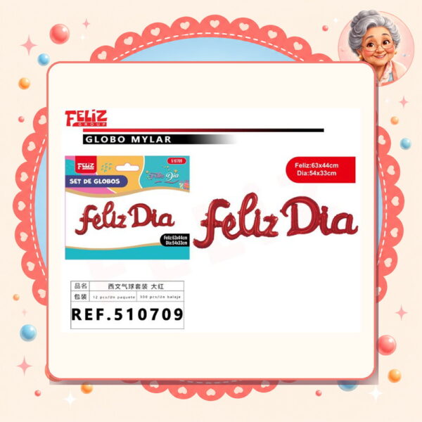 la-icha-04850 Letras Feliz Dia Rojo Feliz Ref. 510709