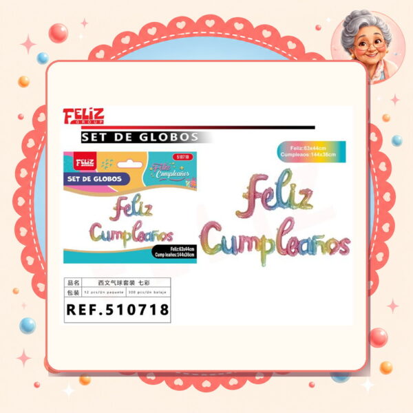 la-icha-04852 Letras F.cumpleanos Multicolor Feliz Ref. 510718
