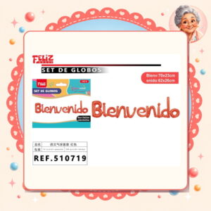 la-icha-04853 Letras Bienvenido Rojo Feliz Ref. 510719