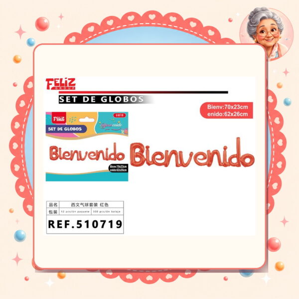 Letras Bienvenido Rojo Feliz Ref. 510719