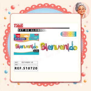 la-icha-04854 Letras Bienvenido Multicolor Feliz Ref. 510720
