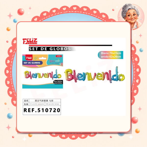 la-icha-04854 Letras Bienvenido Multicolor Feliz Ref. 510720