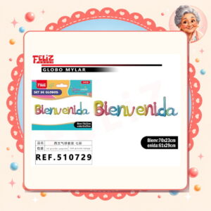 la-icha-04860 Letras Bienvenida Multicolor Feliz Ref. 510729