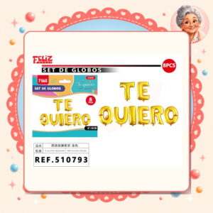 la-icha-04861 Letras Te Quiero Dorado Feliz Ref. 510793