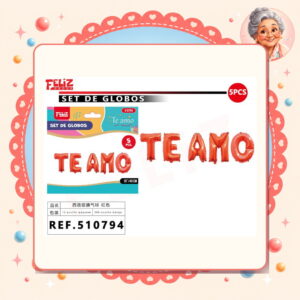 la-icha-04862 Letras Te Amo Rojo Feliz Ref. 510794