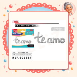 la-icha-04880 Letras Te Amo Plateado Feliz Ref. 607881