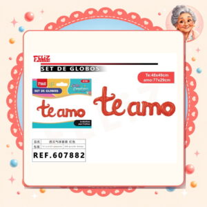 la-icha-04881 Letras Te Amo Rojo Feliz Ref. 607882