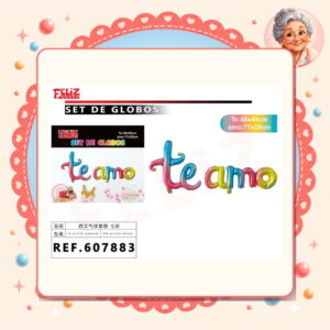 la-icha-04882 Letras Te Amo Vistoso Feliz Ref. 607883