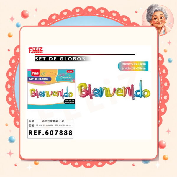 Letras Bienvenido Vistoso Feliz Ref. 607888