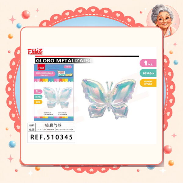 la-icha-04948 Mariposa Nacarado Blanco Feliz Ref. 510345