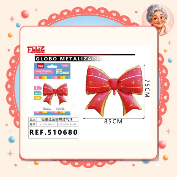 la-icha-04963 Lazo Rojo Dorado Feliz Ref. 510680