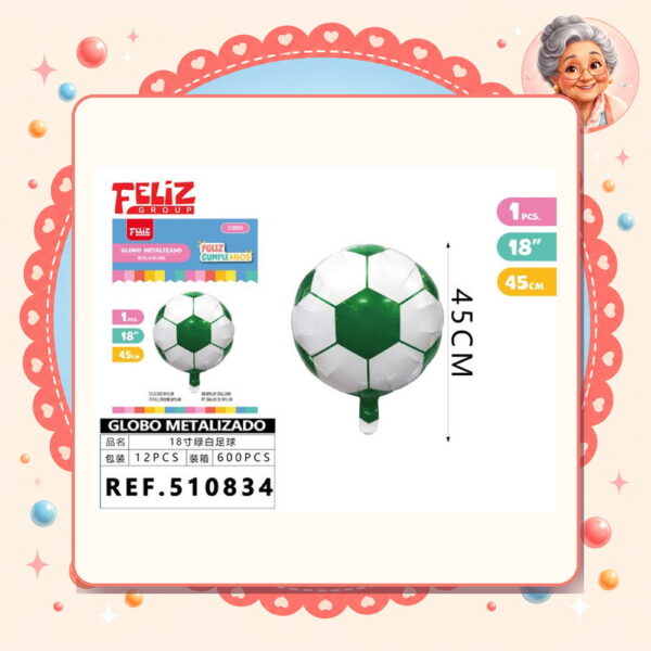 Metalizado de Futbol Verde Feliz Ref. 510834