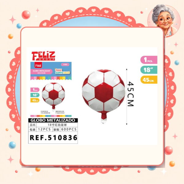 Metalizado de Futbol Rojo Feliz Ref. 510836