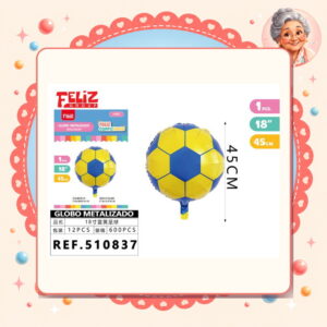 la-icha-04971 Metalizado de Futbol Amarillo Azul Feliz Ref. 510837