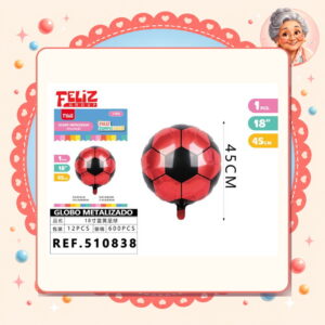 la-icha-04972 Metalizado de Futbol Rojo Negro Feliz Ref. 510838