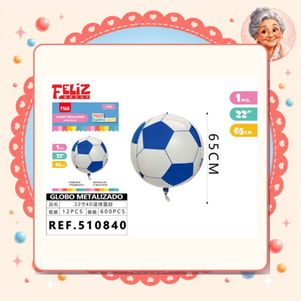 Metalico de Futbol Azul Feliz Ref. 510840