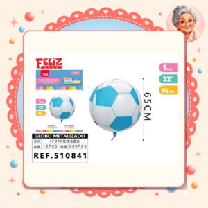 la-icha-04975 Metalico de Futbol Celeste Feliz Ref. 510841