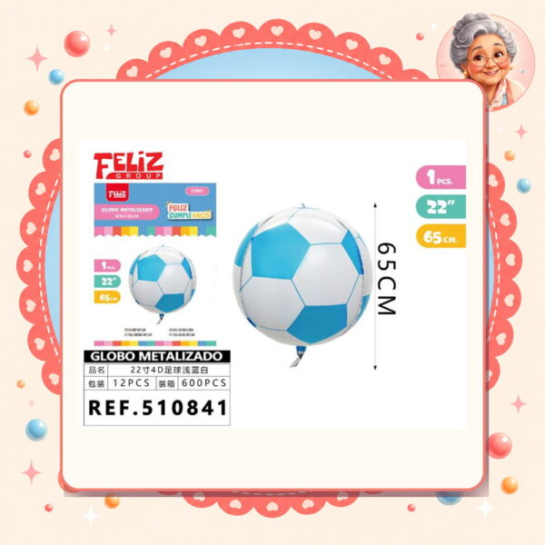 Metalico de Futbol Celeste Feliz Ref. 510841
