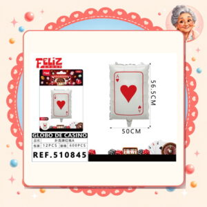 la-icha-04978 X 56.5cm Globo Metal Poker Corazon A Feliz Ref. 510845