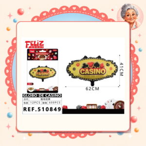 la-icha-04982 X 41cm Globo Metal Casino Feliz Ref. 510849