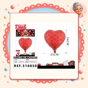 la-icha-04983 X 54cm Globo Metal Casino Corazon Feliz Ref. 510850