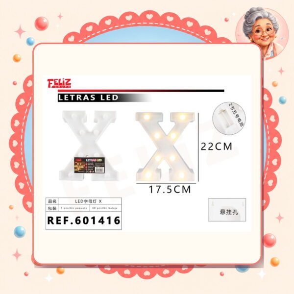 Luce Led de Letra y Numero Feliz Ref. 601416-X