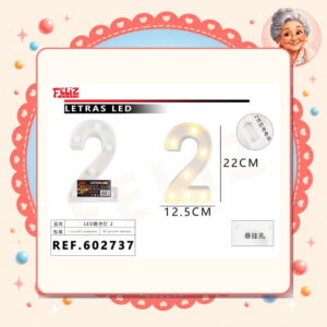 la-icha-05085 Luce Led de Letra y Numero Feliz Ref. 602737-2