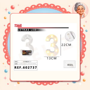 la-icha-05086 Luce Led de Letra y Numero Feliz Ref. 602737-3