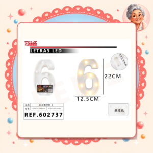 la-icha-05087 Luce Led de Letra y Numero Feliz Ref. 602737-6