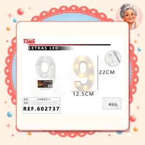 la-icha-05089 Luce Led de Letra y Numero Feliz Ref. 602737-9