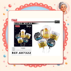 la-icha-05833 Globos 5pcs Dia Padre Feliz Ref. 607322