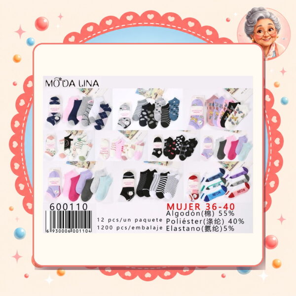 5% 5% de Descuento Por Caja Moda Lina Ref. 600110