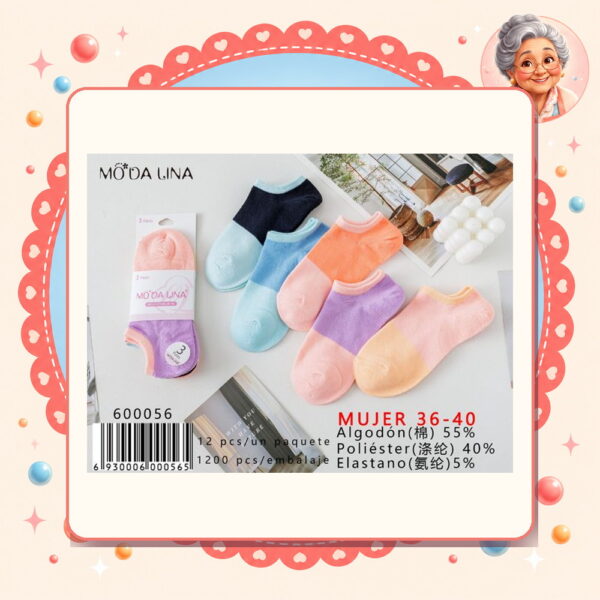 la-icha-06087 36-40(3 Pares) Moda Lina Ref. 600056