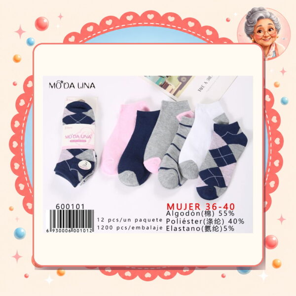 la-icha-06094 36-40(3 Pares) Moda Lina Ref. 600101