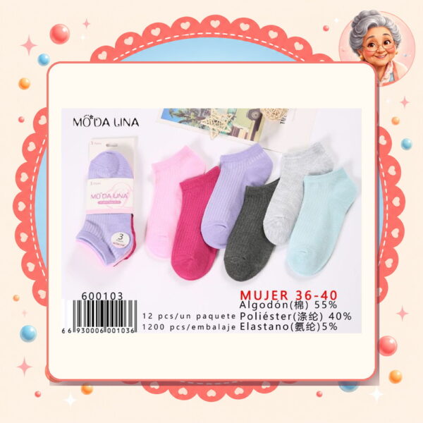36-40（3 Pares） Moda Lina Ref. 600103