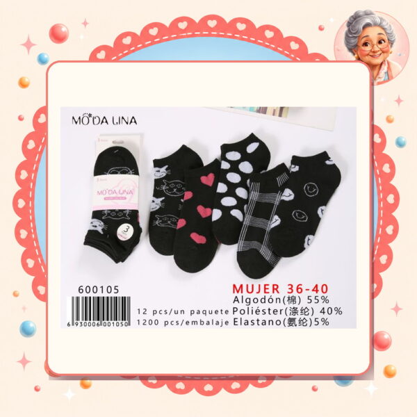la-icha-06098 36-40(3 Pares) Moda Lina Ref. 600105