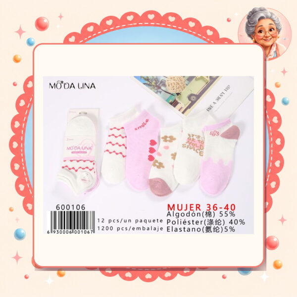 la-icha-06099 36-40(3 Pares) Moda Lina Ref. 600106