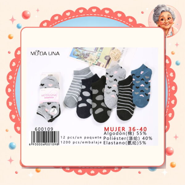 la-icha-06102 36-40(3 Pares) Moda Lina Ref. 600109