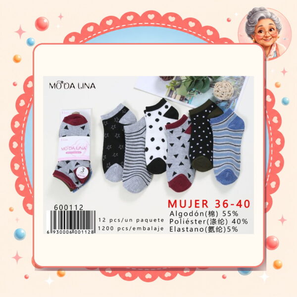 36-40（3 Pares） Moda Lina Ref. 600112