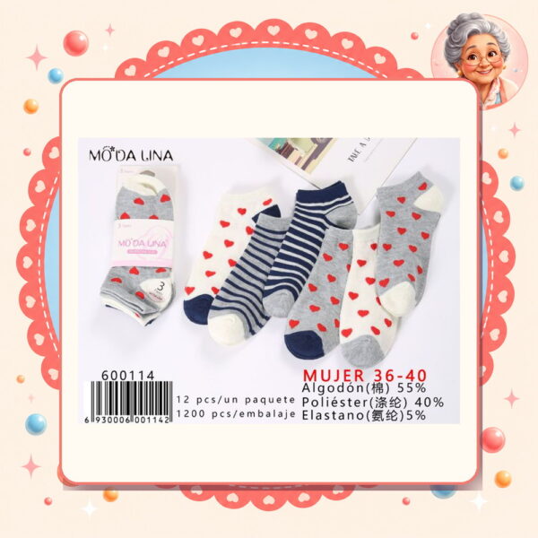 la-icha-06106 36-40(3 Pares) Moda Lina Ref. 600114