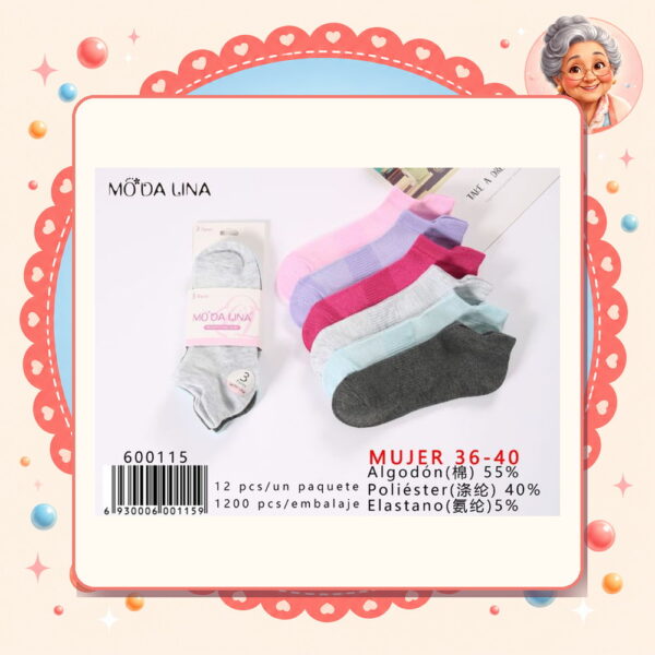 la-icha-06107 36-40(3 Pares) Moda Lina Ref. 600115