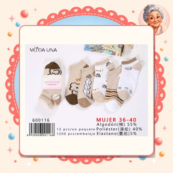 la-icha-06108 36-40(3 Pares) Moda Lina Ref. 600116