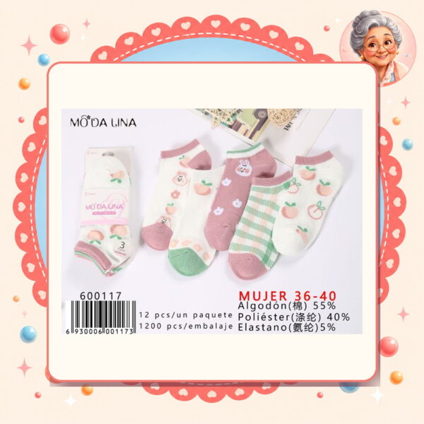 la-icha-06109 36-40(3 Pares) Moda Lina Ref. 600117