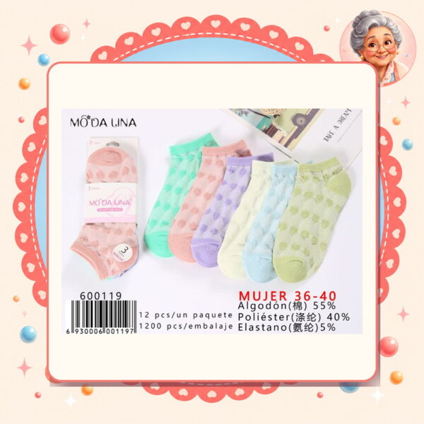(3 Pares) Moda Lina Ref. 600119
