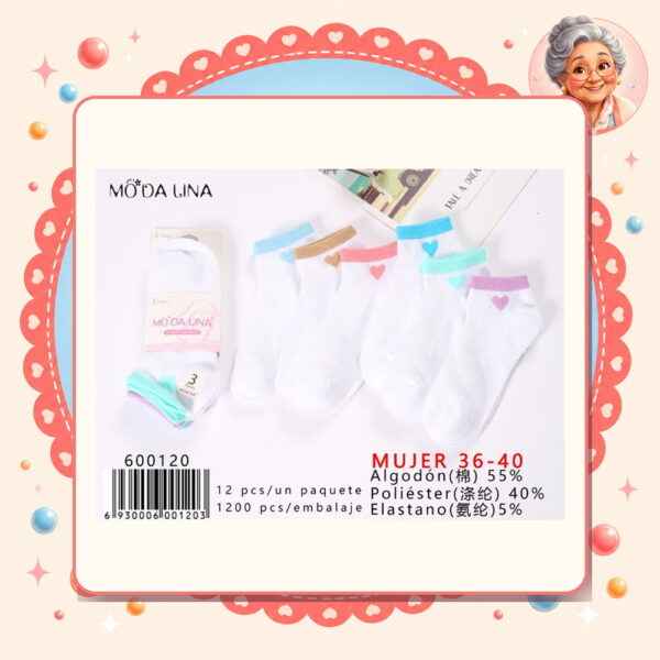 la-icha-06112 36-40(3 Pares) Moda Lina Ref. 600120