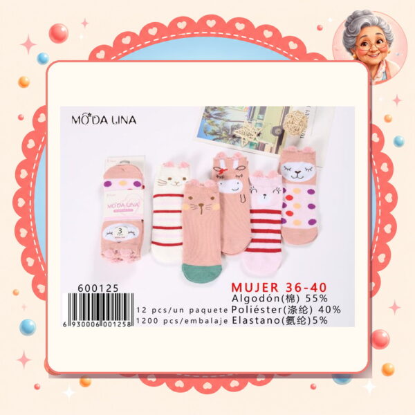 la-icha-06116 36-40(3 Pares) Moda Lina Ref. 600125
