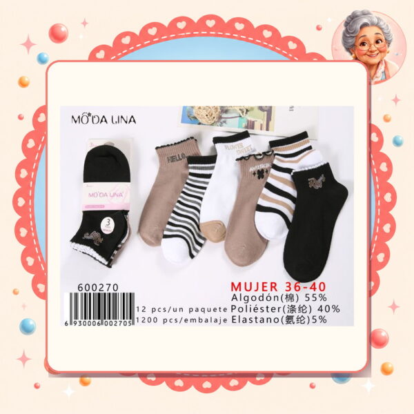 36-40（3 Pares） Moda Lina Ref. 600270