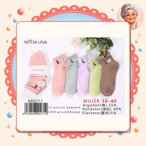 la-icha-06126 36-40(3 Pares) Moda Lina Ref. 600271