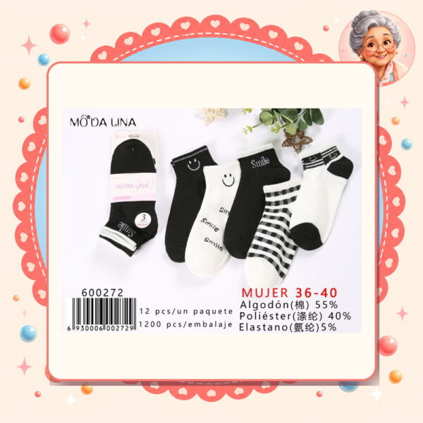 la-icha-06127 36-40(3 Pares) Moda Lina Ref. 600272